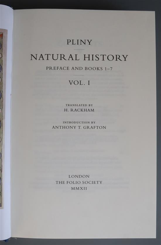 Pliny - Natural History, 5 vols, 8vo, cloth, in slip case, Folio Society, London 2012